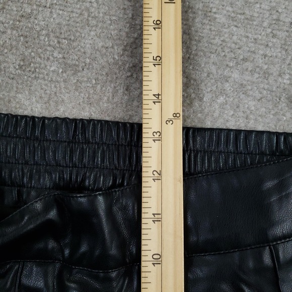 Soft Surroundings Pants Womens PM Black Faux Leather Cropped Wide Leg Pull On - Picture 9 of 15